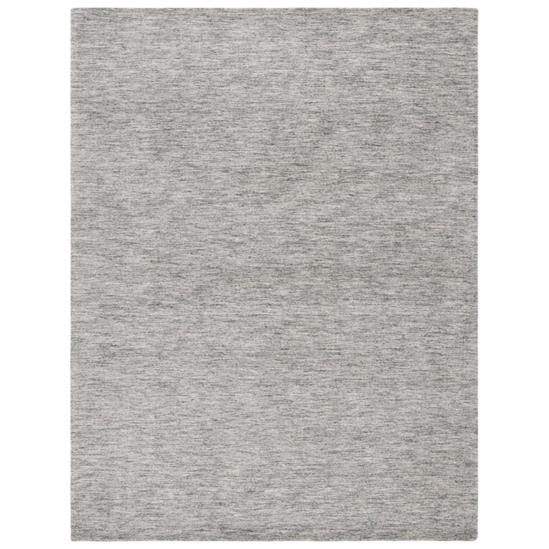 Froelich Handloomed Wool Cotton Rug in Gray, Rectangle 8' x 10'