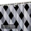 Rideau de douche noir à motif abstrait en toile de vichy noire avec 12 crochets-129036619
