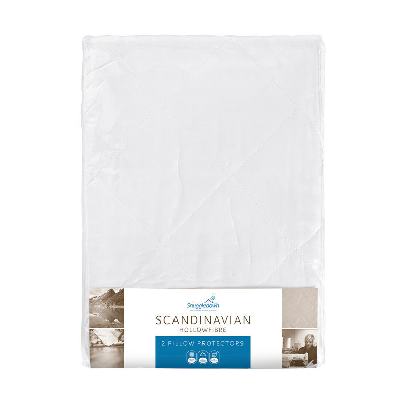 Snuggledown Scandinavian Classic Hollowfibre Pillow Protector Machine Washable (2 Pack)