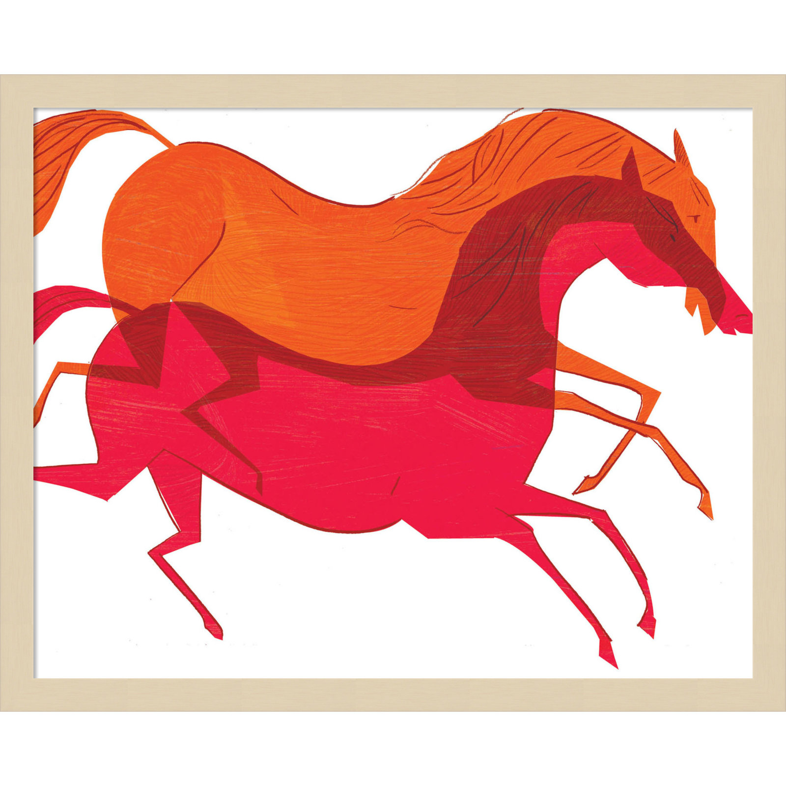 Horses Print by Richard A. Allen, Brown, 17" H x 21" W