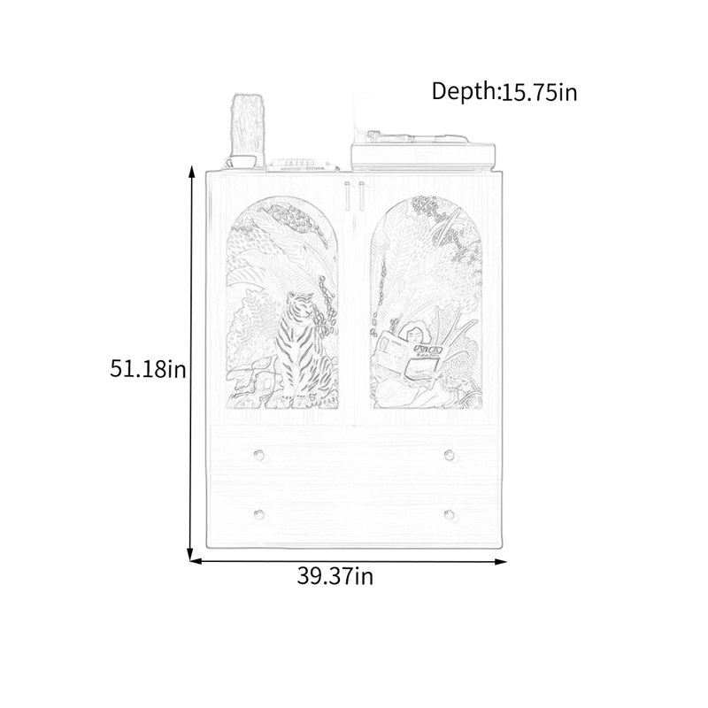 Armoire décorative en pin avec tiroirs