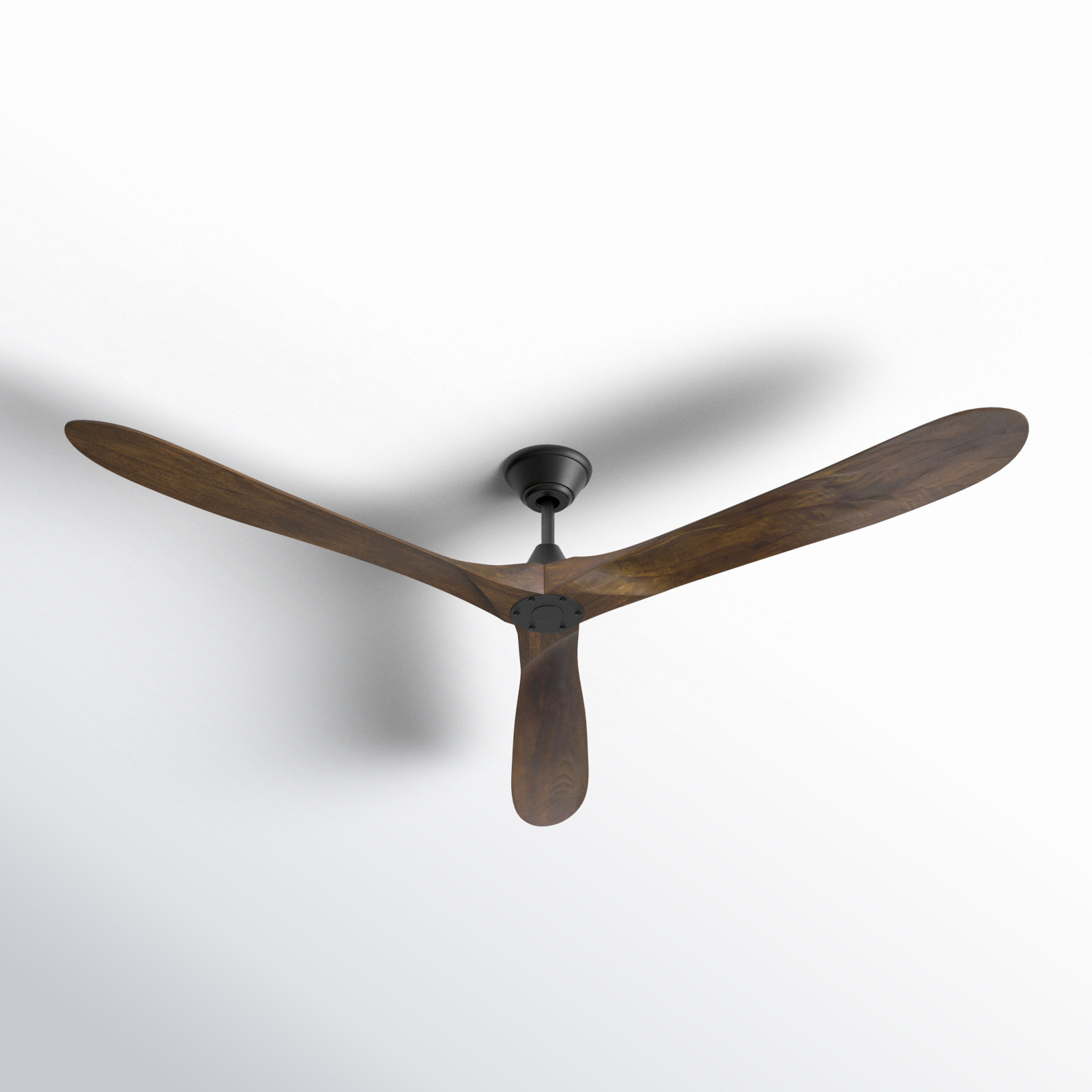 Obsidian 88" Ceiling Fan, Matte Black with Dark Walnut Blades, 60"