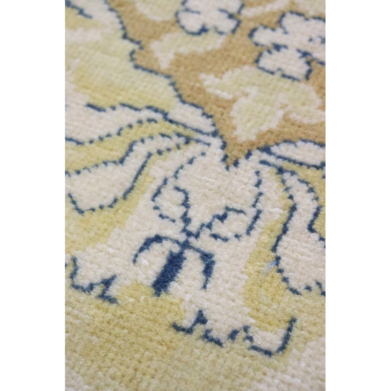 Agara One-of-a-Kind 6'10" x 9'5" Area Rug in Navy/Ivory/Yellow