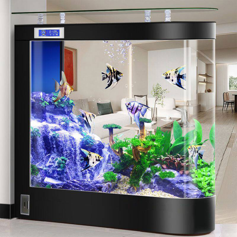 Aquarium moderne 165-175 gallons en acrylique Eco, 47.24, Noir