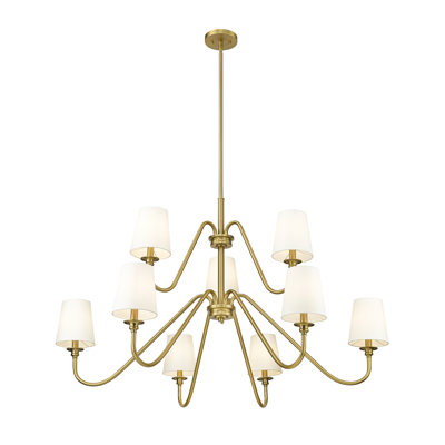 Sujal 9 - Light Steel Dimmable Classic / Traditional Chandelier