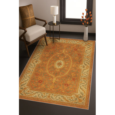 Tapis tissé orange traditionnel Mosso