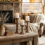 Ensemble de 3 bougeoirs en bois Farmhouse