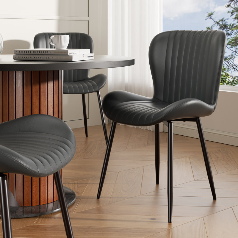 Chaise d'appoint rembourrée Modern (ensemble de 2), Gris, 2