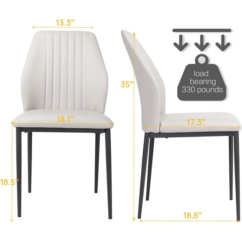 Chaise de salle à manger Gilfillan, Blanc, 2