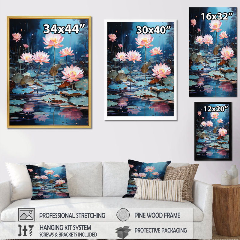 Reproduction sur toile aquatique surréelle surréelle, Toile tendue, H 44 po x l 34 po x P 1,5 po