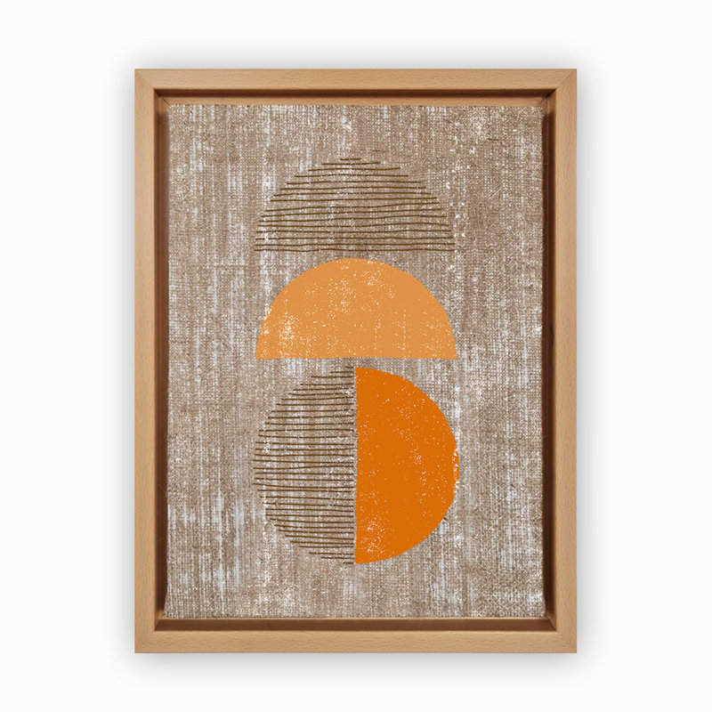 Peinture décorative sur toile, Bois, H 37,8 po x l 26 po, Orange