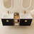 Wall Mounted Bathroom Cabinet 60 Inch With Sink - Black Chestnut, Modern Style 60" Vanity Ceramic Basin And Mounted, Chestnut-544752645