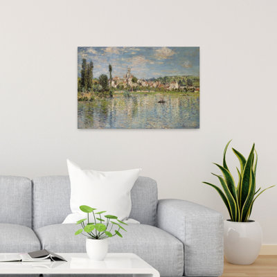 Vetheuil In Summer, 1880 Classic Abstract Contemporary Beach Summer Wall Art Print by Claude Monet - Wrapped Canvas Print