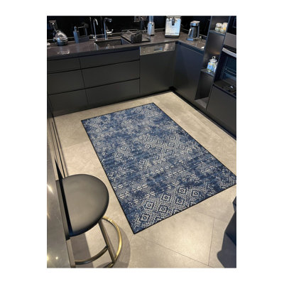 Tapis bleu lavable Ice Ice
