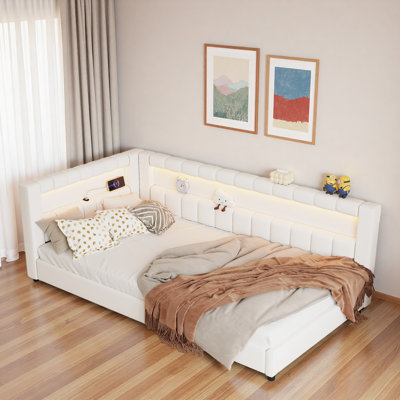 Upholstered Daybed With Usb Ports And Led Light Strips