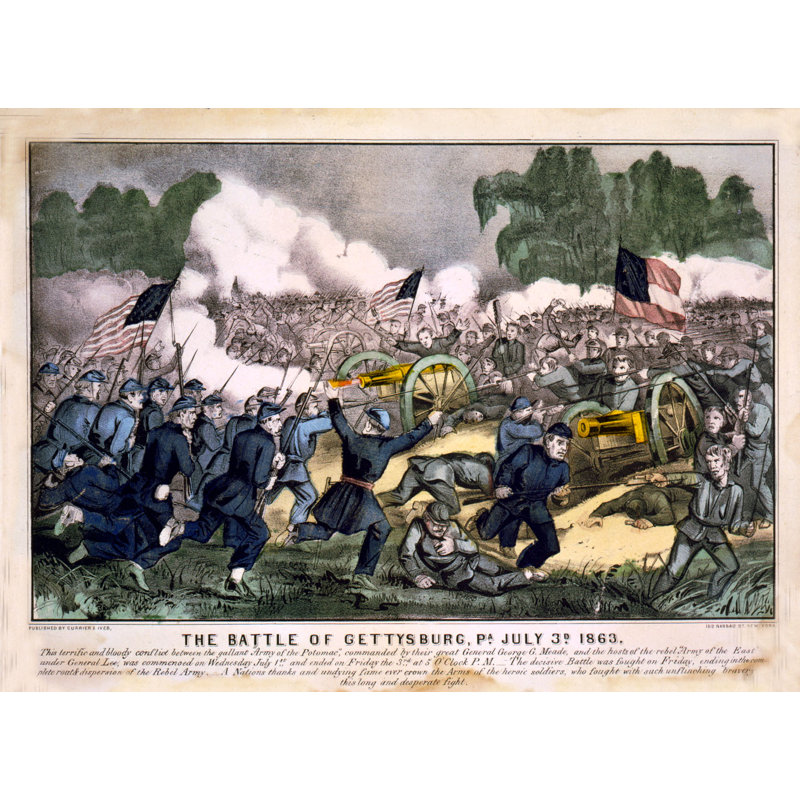 Bataille de Gettysburg, affiche brillante, H 17,5 po x l 24 po