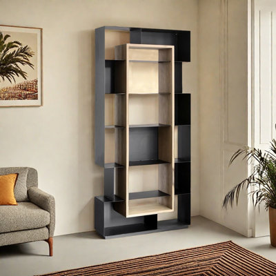 Bibliothèque minimaliste à plusieurs niveaux de style italien