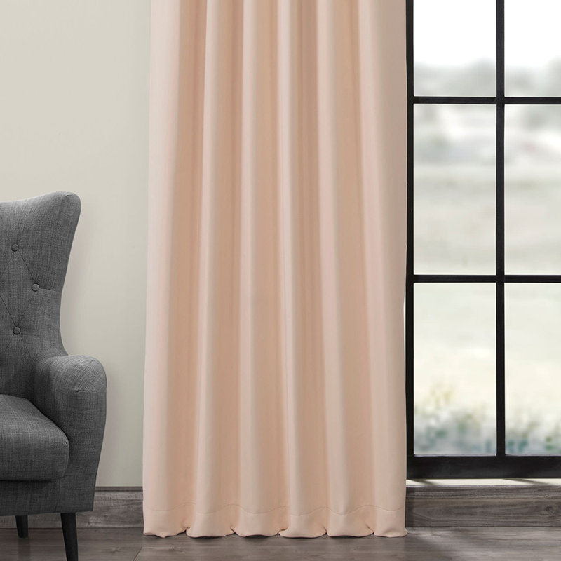 Betria 50" W Polyester Room Darkening Single Panel Curtain, 50" W x 120" L, Bellini Peach