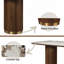 Table de salle à manger avec double base ronde à piédestal, table de cuisine