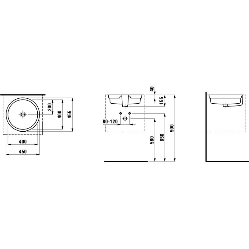 Living City 18.11'' L Bathroom Sink, Without Hole