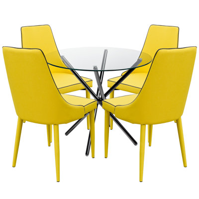 Ayarie 4 -Person Glass Dining Set