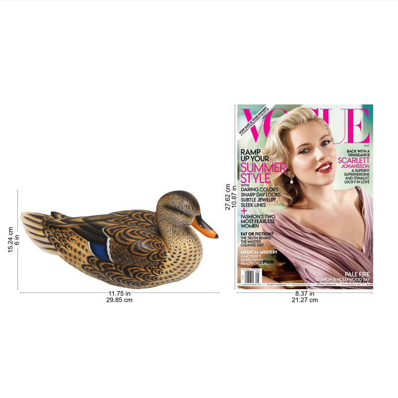 ‘Elegant Mallard Wood Statuette