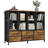 8 Cube Storage Bookcase With 6 Fabric Drawers,diy Cube Fabric Storage Organizer, 4 Tiers Bookcase With Open Display Shelves,modern Storage Bookshelf For Home And Office-672782123