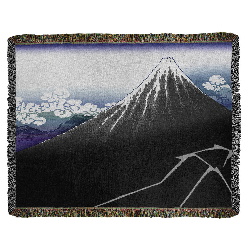 Jeté en coton katsushika hokusai, lightning sous le sommet, Dégradé mauve