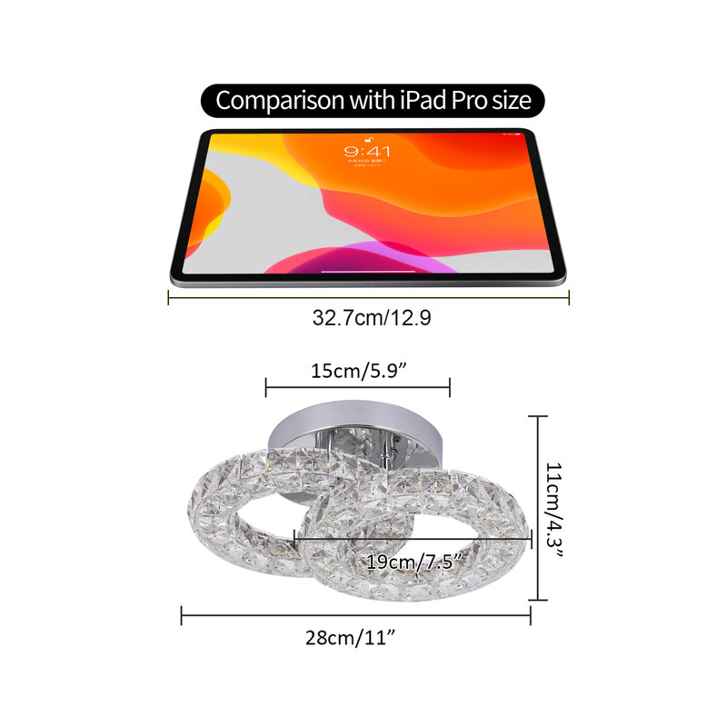 Lechia Crystal LED Semi Flush Mount