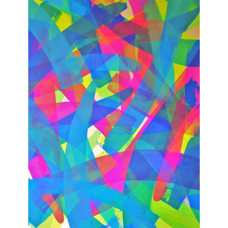 208 par Drew Gaffney - Peinture, H 21,25 po x l 17,25 po, Papier avec cadre noir