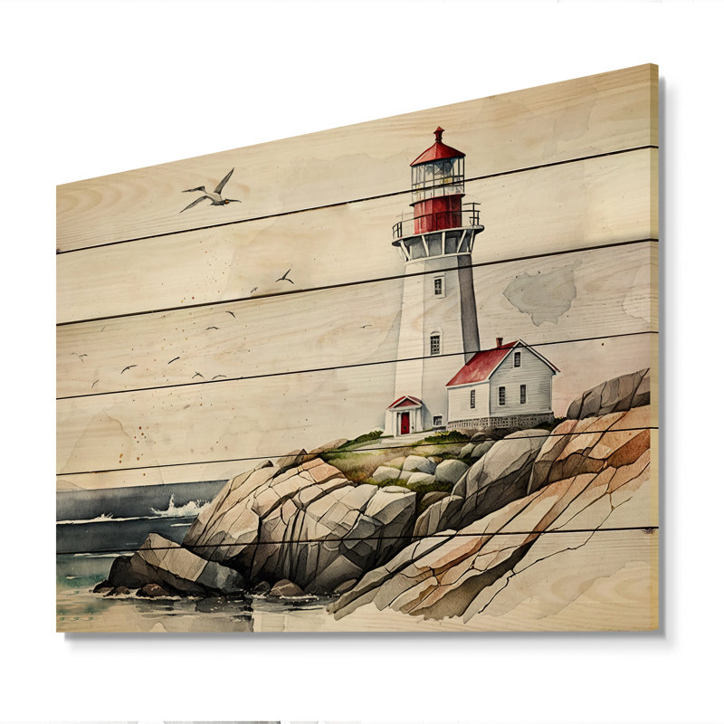 Phare de l'océan IV - reproduction, H 24 po x l 32 po x P 1 po
