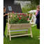 Boîte à fleurs surélevée en bois avec pieds, roues verrouillables, trous de drainage - lit de jardin surélevé mobile avec treillis et tablette de rangement, doublure - bois-1216432882