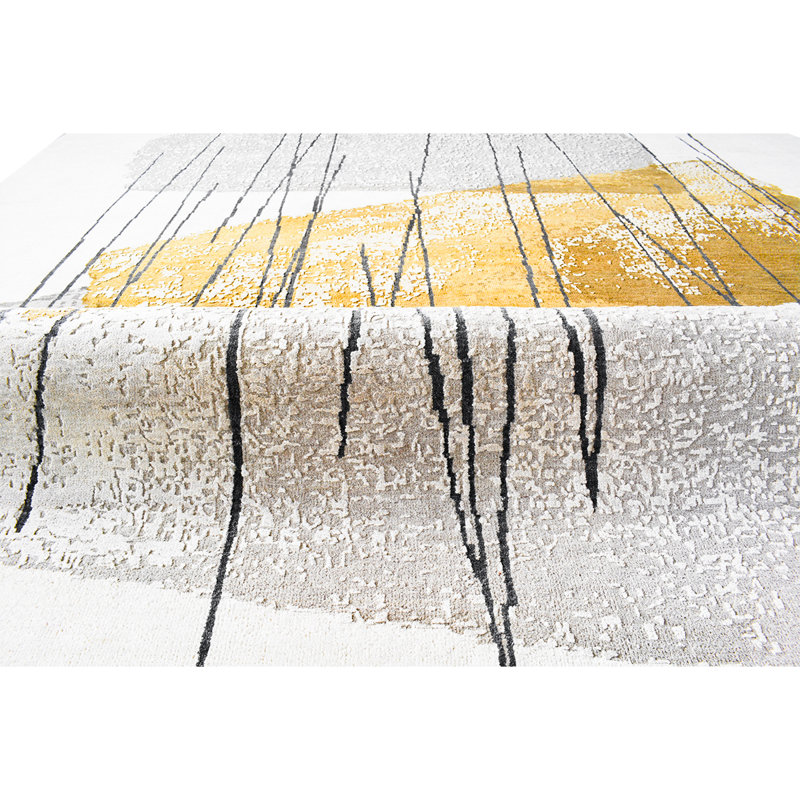 Wool Abstract Area Rug, Rectangle 9' x 12'