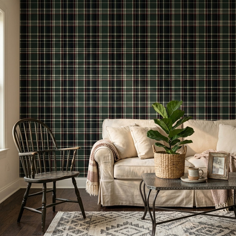 Rouleau double tartan, Texturé non collé