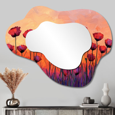Miroir mural floral irrégulier