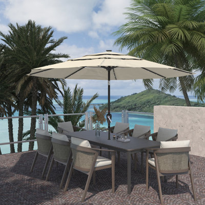 Shelyn 10' Lighted Market Umbrella