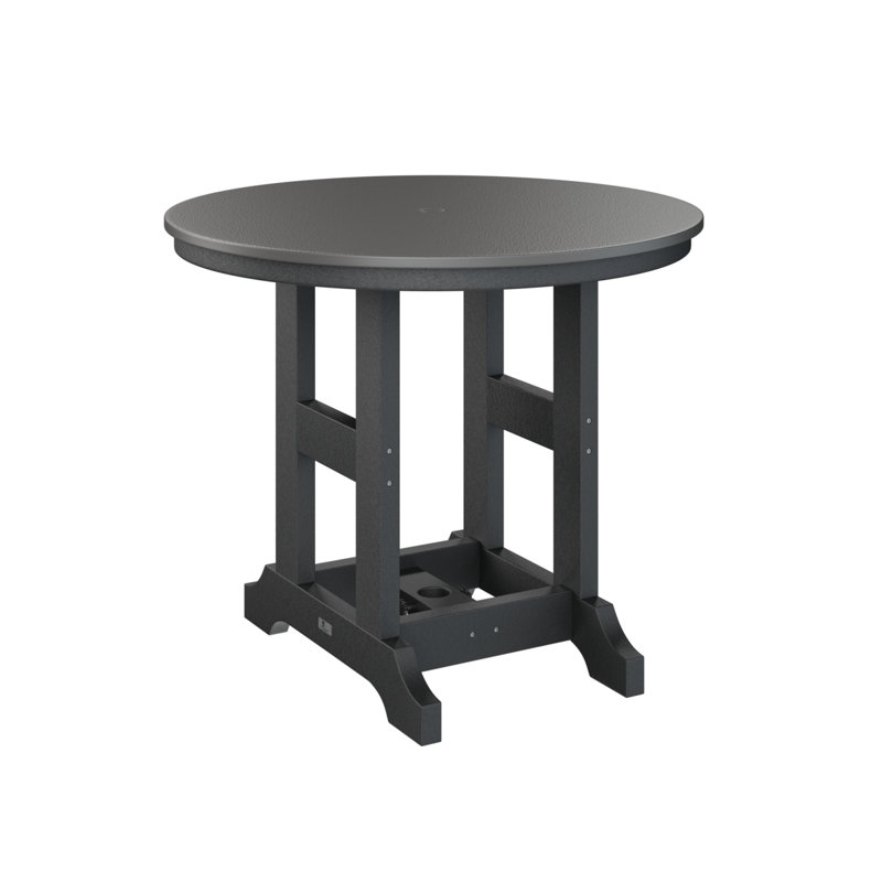 Table de salle à manger Garden Classic, H 30,87 po x l 38 po x P 38 po, Acier inoxydable martelé, Noir