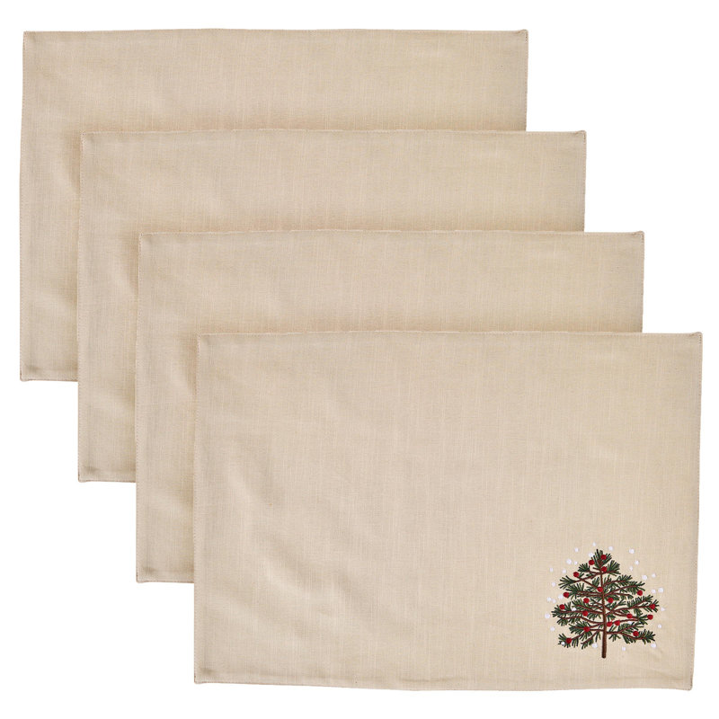 Ensemble de 4 napperons beige Liliauna