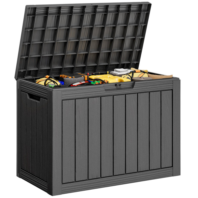 Boîte de rangement verrouillable 72 gallons, Noir, H 22,5 po x l 44,9 po x P 18,1 po