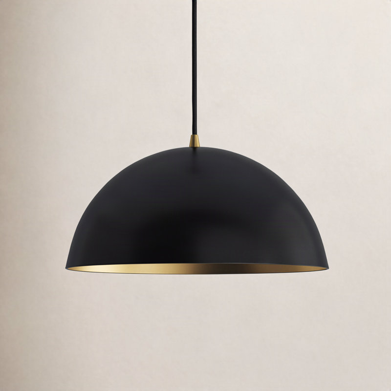 Carsley 1 - Light Lacquered Brass Pendant, Black