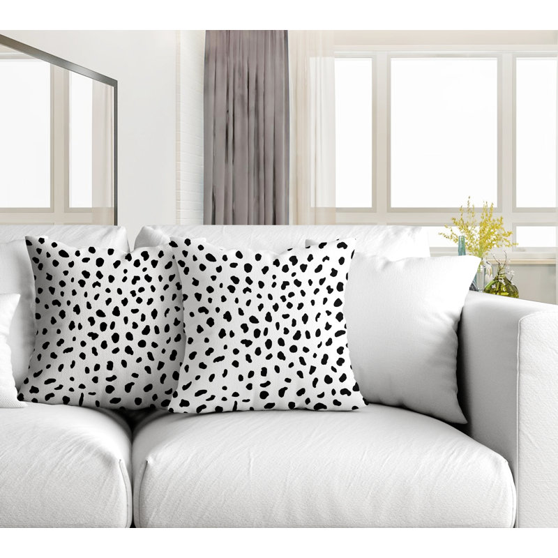 Coussin décoratif intérieur / extérieur, L 19 po x H 19 po, Noir