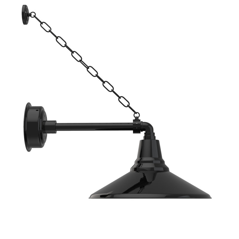Luminaire de grange d’extérieur à del Albali, H 10,33 po x l 16 po x P 20,63 po, Noir