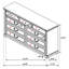 Commode 9 tiroirs Arneta - blanc vieilli