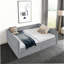 Canapé-lit capitonné avec deux tiroirs, grand lit de jour, tissu Boucle, gris (88 po x 65,5 po x 29,5 po)-492886224