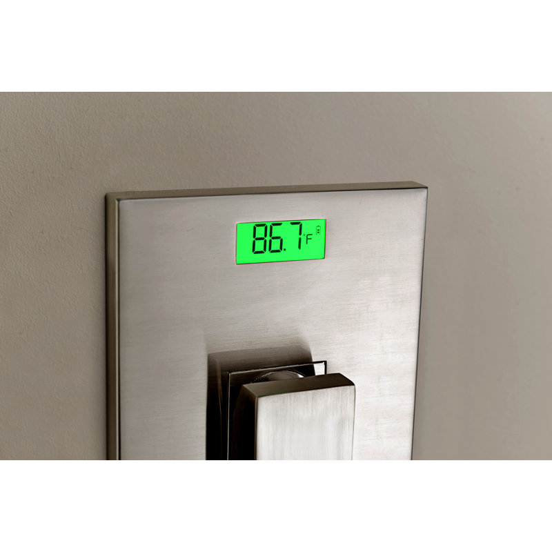 Affichage numérique de la température avec robinets de douche à rétroéclairage à séquençage thermique, système de douche complet moderne avec valve brute