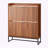 Mid-Century Shoe Cabinet with 2 Flip Drawers and Fluted Design, Walnut