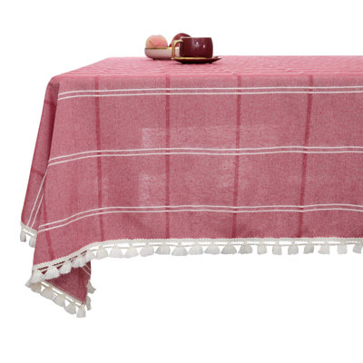 Nappe carrée en mélange de polyester et de coton avec pampille imperméable et résistante à la décoloration