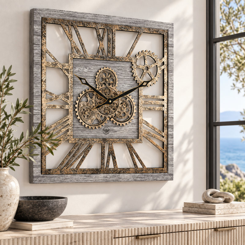 Solid Wood Wall Clock, Silver
