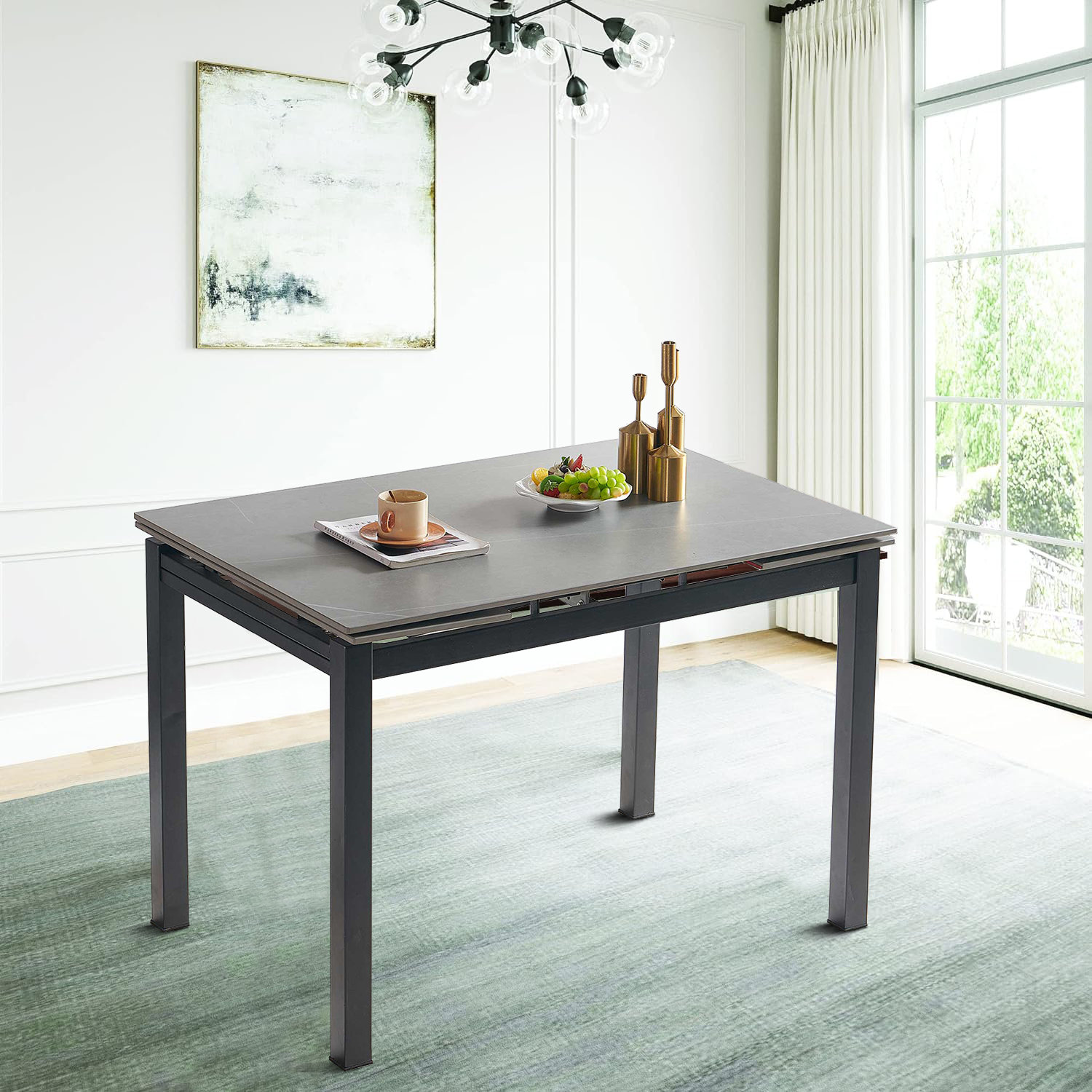 Latitude Run® Sacson Metal Base Dining Table | Wayfair