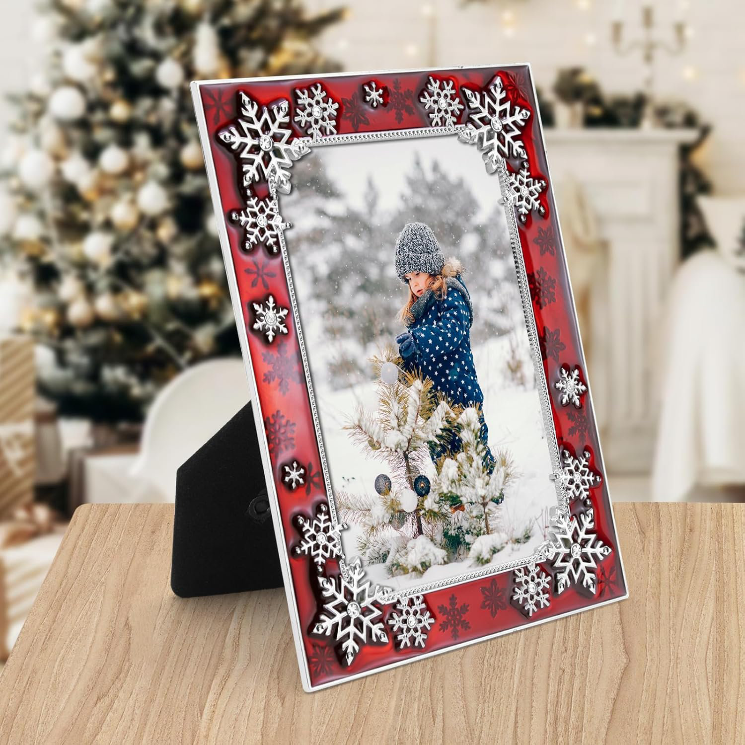 Dakota Fields Picture Photo Frame 4x6 Metal Sparkle Snowflake High ...
